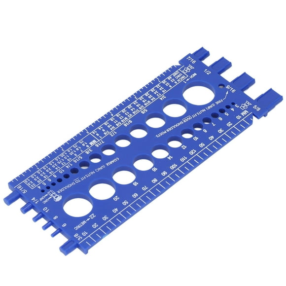 Nut Bolt Thread Checker Portable Thread Gauge M3 to M22 Metric Imperial Sizes Bolt and Nut Identifier Gauge Nut Bolt Assortment with Inches Millimeters Ruler