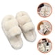 thumbnail image 3 of KAKOWELY 1 par de pantuflas peludas para mujer, pantuflas de felpa con punta abierta, zapatos de interior para casa, 3 of 5