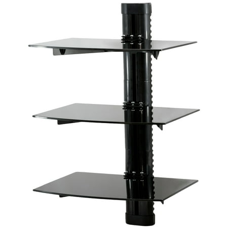 Vivo Floating Wall Mount Tempered Triple Gl Shelf For Dvd Player Vivo Floating Wall Mount Tempered Triple Gl Shelf For Dvd Player Gaming Audio Devices