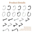 thumbnail image 6 of Designice 40Pcs Nose Rings Multi Shape Nose Studs Surgical Steel Nose Piercings Women Men, 6 of 8