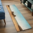 thumbnail image 3 of 2'x6' Rug Runners for Hallways Kitchen, Vintage Turquoise Sky Non Slip Entryway Beside Floor Carpet Runner, Rustic Golden Fields Landscape Washable Laundry Room Bedroom Throw Rugs Mat for Family Pet, 3 of 8