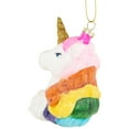 thumbnail image 4 of Northlight 4” Rainbow Unicorn Bust Hanging Glass Christmas Ornament, 4 of 5