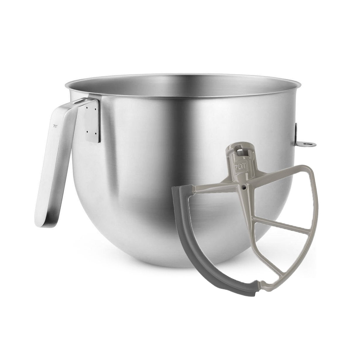 6-Quart Stainless Steel Bowl w/Handle + Flex Edge Accessory Pack, KitchenAid