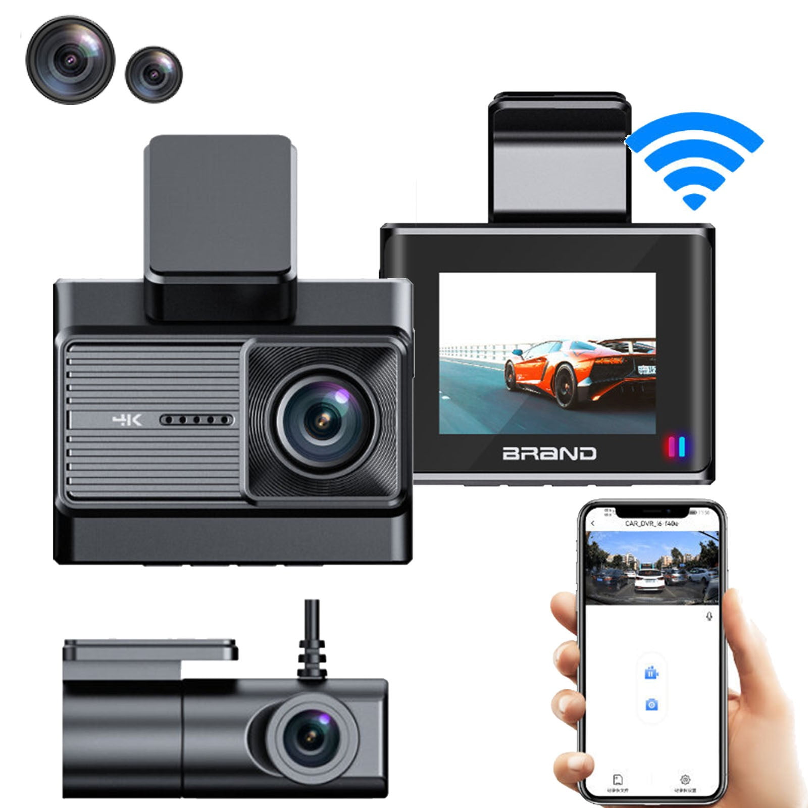 Dash Cam 4k Front And 1080P Rear Dash Camera For Car Viofo Wide Inside 1080P Dashcams For Dars Damera Super Night With WiFi GPS Driving Recorder Night Stand