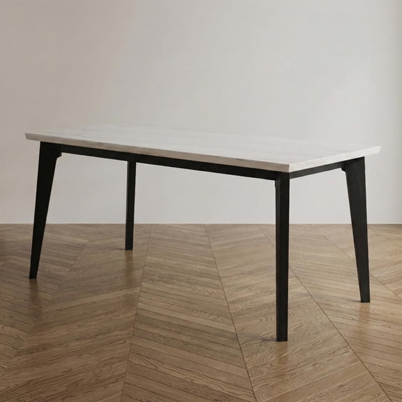 Furniture of America Dorth 70" Rectangle Indoor Counter Height Dining Table, Black and White