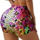 thumbnail image 1 of Fotbe Colorful Tie Dye Stained Glass 3 Shorts Sin Costuras – Shorts Deportivos de Cintura Alta para Mujer, Elásticos para Gimnasio, Yoga, Running o Ciclismo-Medium, 1 of 8
