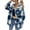 Blue, variant on jsaierl Womens Casual Flannel Wool Blend Plaid Lapel Button Down Long Sleeve Shacket Jacket Coat Winter Loose Oversize Shirts Top