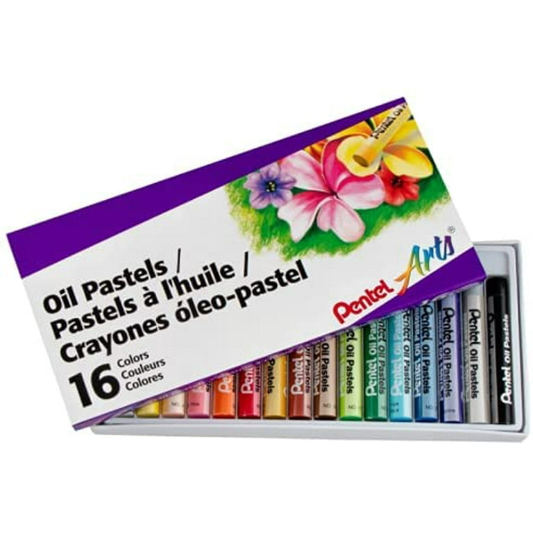 Pentel Arts Oil Pastels, Set of 16 Colors, 1 Dozen (12 Packs), Bulk /  Classroom Pack (PHN-16AM) 