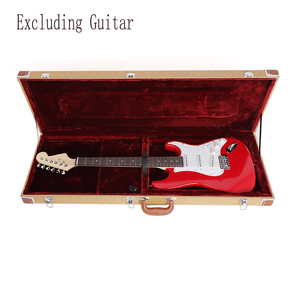 Electric Guitar Square Hard Case for GST GTL 170 SG and Burning fire Style Flat, Yellow