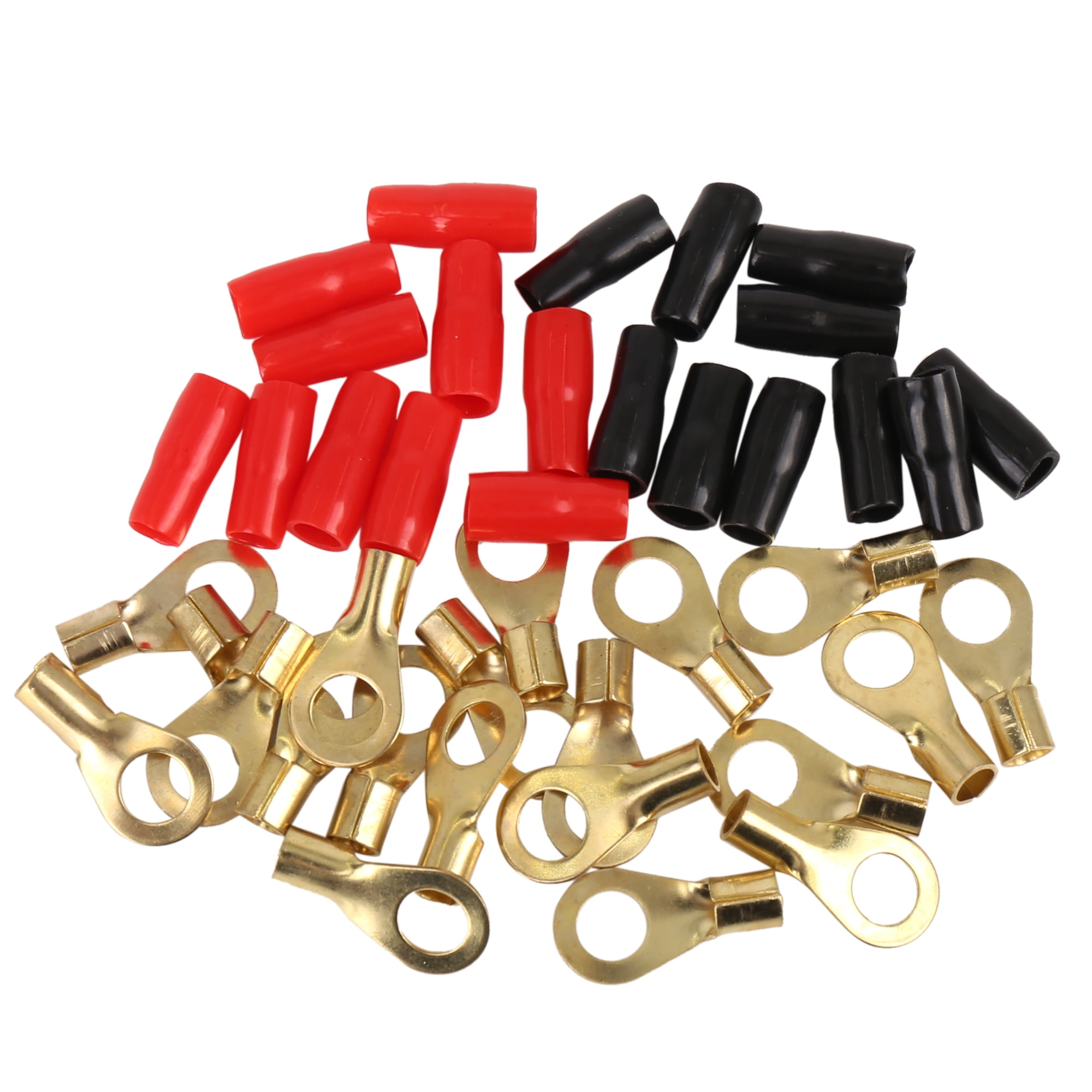 10 Positive and 10 Negative 8 Gauge AWG Crimp Ring Terminals Connectors