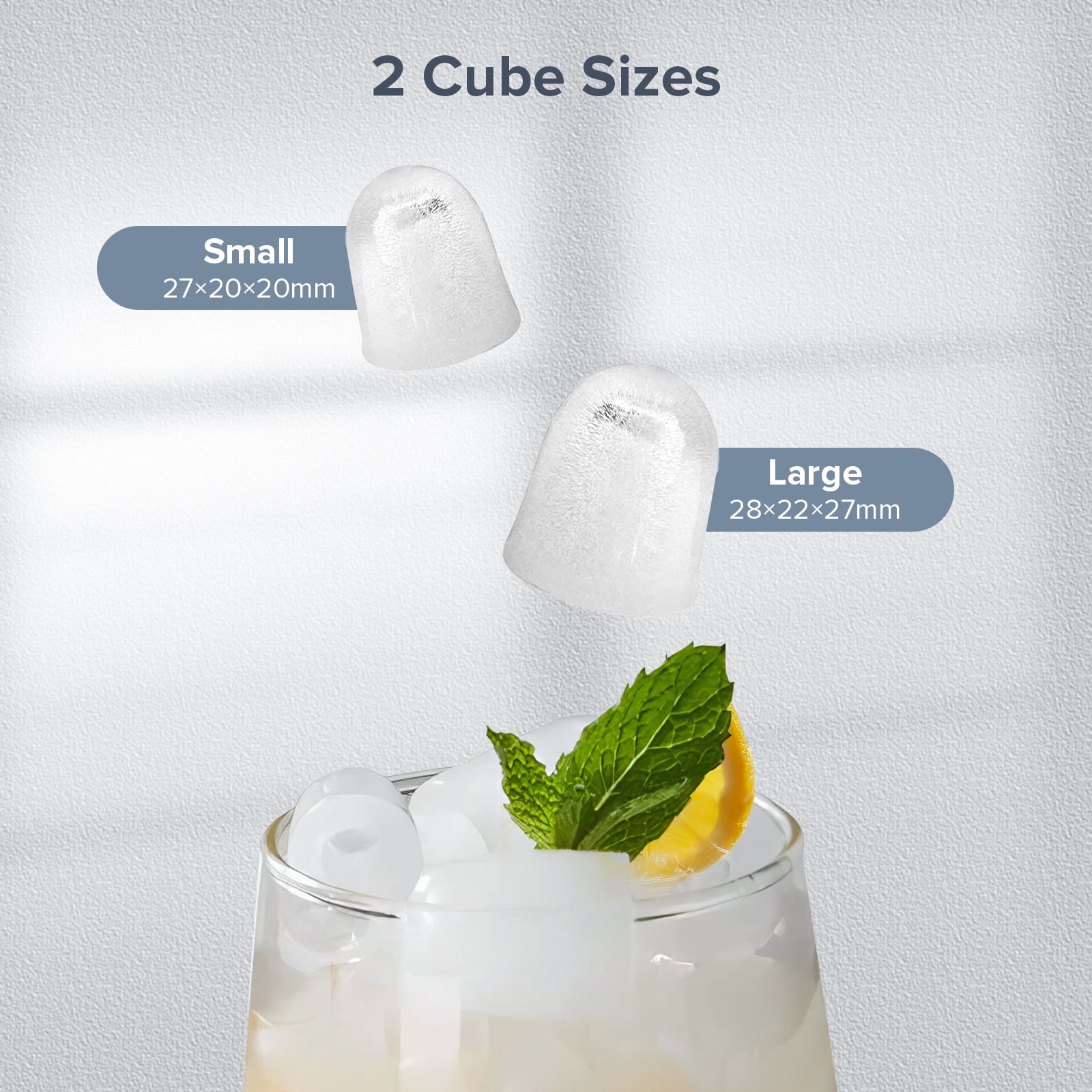 Auseo Portable Countertop Ice Maker, 26Lbs/24H, 9 Bullet-Shaped Ice in 8 Mins, with Handle/Ice Scoop/Ice Basket, for Home/Office/Bar/Party (Black)