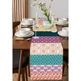 thumbnail image 2 of Boho Stripe Burlap Cotton Table Runner 13x60 Inches Long, Geometric Bohemian Aztec Vintage Tribe Farmhouse Table Runners, Outdoor Dining Tablecloths Decor for Baby Shower/Party/Wedding, 2 of 6