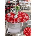 thumbnail image 4 of Outdoor Tablecloth with Umbrella Hole and Zipper, Red White Snowflake Christmas Round Table Cloth 54 Inch Waterproof Tablecloth, Winter Xmas Snowflakes Picnic Table Cover for Patio Camping, 4 of 7