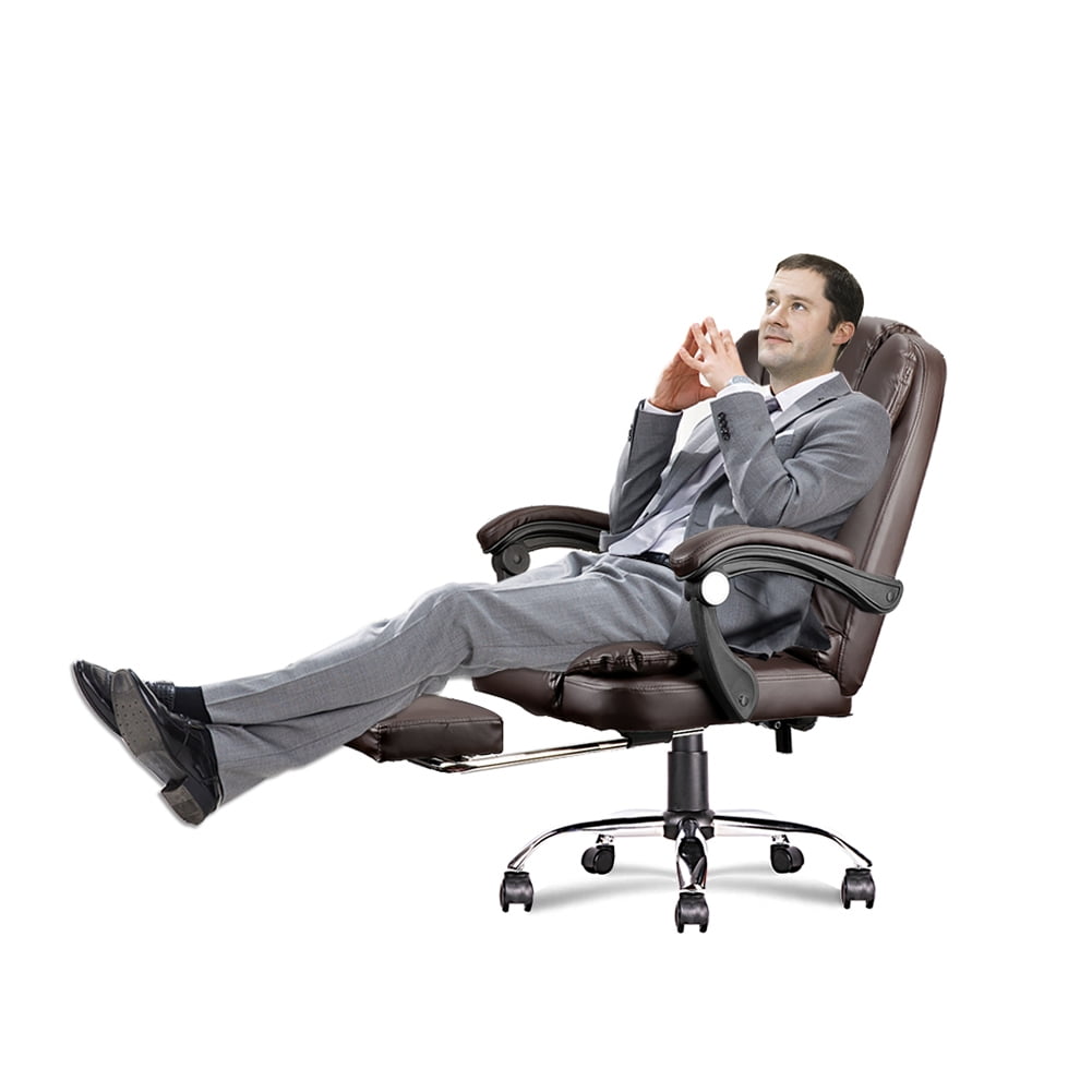Kepooman Ergonomic High-back Bonded Leather Executive Chair, Adjustable Height and Angle, Coffee Color Kepooman Ergonomic High-back Bonded Leather Executive Chair, Adjustable Height and Angle, Coffee Color