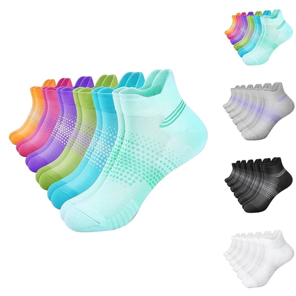 Helii Athletic Running Socks 6 Pack for Men Women – Breathable Mesh Low Cut Ankle Socks with Non Slip Grip, Moisture Wicking Polyester Sport Socks Colorful,One Size