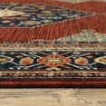 thumbnail image 3 of 8' X 11' Red Blue Orange And Ivory Oriental Power Loom Stain Resistant Area Rug With Fringe, 3 of 5