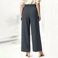 thumbnail image 4 of longantii Pants for Women - Soft Flowy High-Waist Pull-On Wide-Leg Drapey Pants Comfy Stretch Senior Ladies Pant for Senior Women Over 50 Gray XXL, 4 of 5