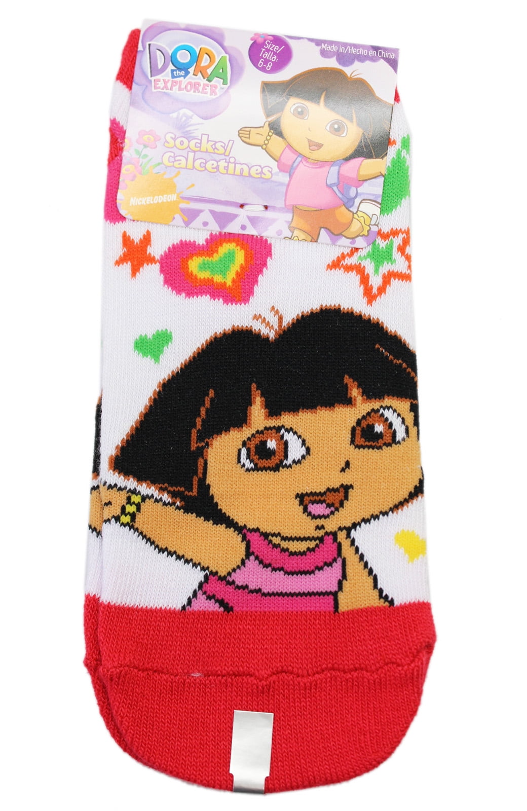 Socks Dora The Explorer Stars And Hearts Hot Pink White Socks Size 6 8 1 Pair Walmart Com Walmart Com