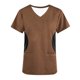 thumbnail image 4 of Fiudx Liquidación de Ahorros de Verano Blusa de Manga Corta con Cuello En V para Mujer, Uniforme de Trabajo, Impresión de Bolsillo, 4 of 4