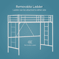 thumbnail image 4 of Zimtown Upgrated Twin Loft Bed with Ladder Metal Bunk Bed with Flat Step Ladder, White, 4 of 10