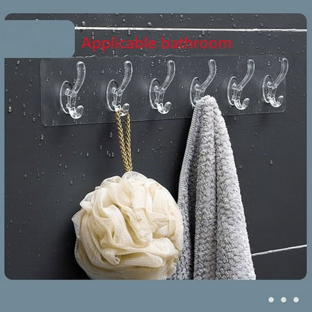 

Bathroom Nail-Free Wall Hook Traceless Hooks Wall Hanger Sticker Transparent WA