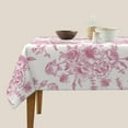thumbnail image 4 of Pink Floral Tablecloth Square 54 x 54 Inch Chinoiserie Flowers Table Cloth Polyester Fabric Vintage Farmhouse Spring Summer Table Cover for Kitchen Party Dining Picnic Outdoor Decor, 4 of 6
