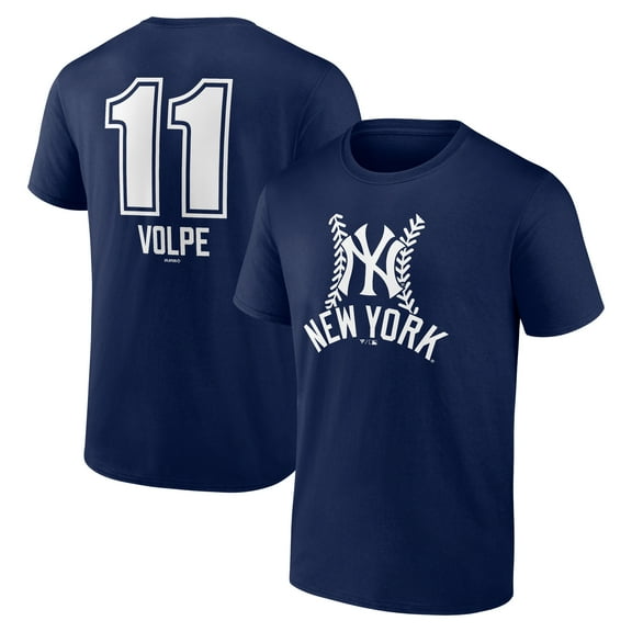 Men's Anthony Volpe Navy New York Yankees Fastball Player Name & Number T-Shirt
