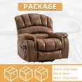 thumbnail image 6 of W WARMHOL Stainless Steel Bronzing Suede Fabric Living Room Convenient Charger Adjustable Tilting Eletric Lift Chair Brown, 6 of 7