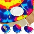 thumbnail image 4 of Colorful Tie Dye Star Pattern Round Fitted Tablecloth with Elastic Edge,Dining Table Cover Waterproof,Outdoor Round Tablecloth for Camping,Dining,Indoor and Outdoor, 4 of 7