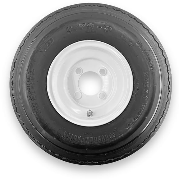 RubberMaster 5.70-8 8 Ply Highway Rib Tire and 4 on 4 Stamped