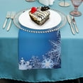 thumbnail image 4 of PHYHOO Christmas Cloth Napkins Soft Blue and White Snowflakes in Various Styles Polyester Dinner Square Napkin for Family Restaurant Weddings Parties  2 PCS, 4 of 7