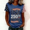thumbnail image 2 of MuXiKeJi Clothes 250Th Anniversary USA Shirt Women 250 Years of Freedom V Neck Tunic Tops 4Th of July Short Sleeve Blouse, 2 of 4