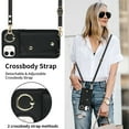 thumbnail image 3 of ShellTech Phone Case for iPhone 12/12 pro case with Strap Wallet for Women with Card Holder,Black, 3 of 10