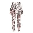 thumbnail image 5 of SCRAWLGOD Leopard Print Black Pink Comfortable Women's Tennis Yoga Leggings with Skirt Non See-Through Chic Sporty Clothing Stretchy Gym Pickleball Skorts Leggings, XS, 5 of 7