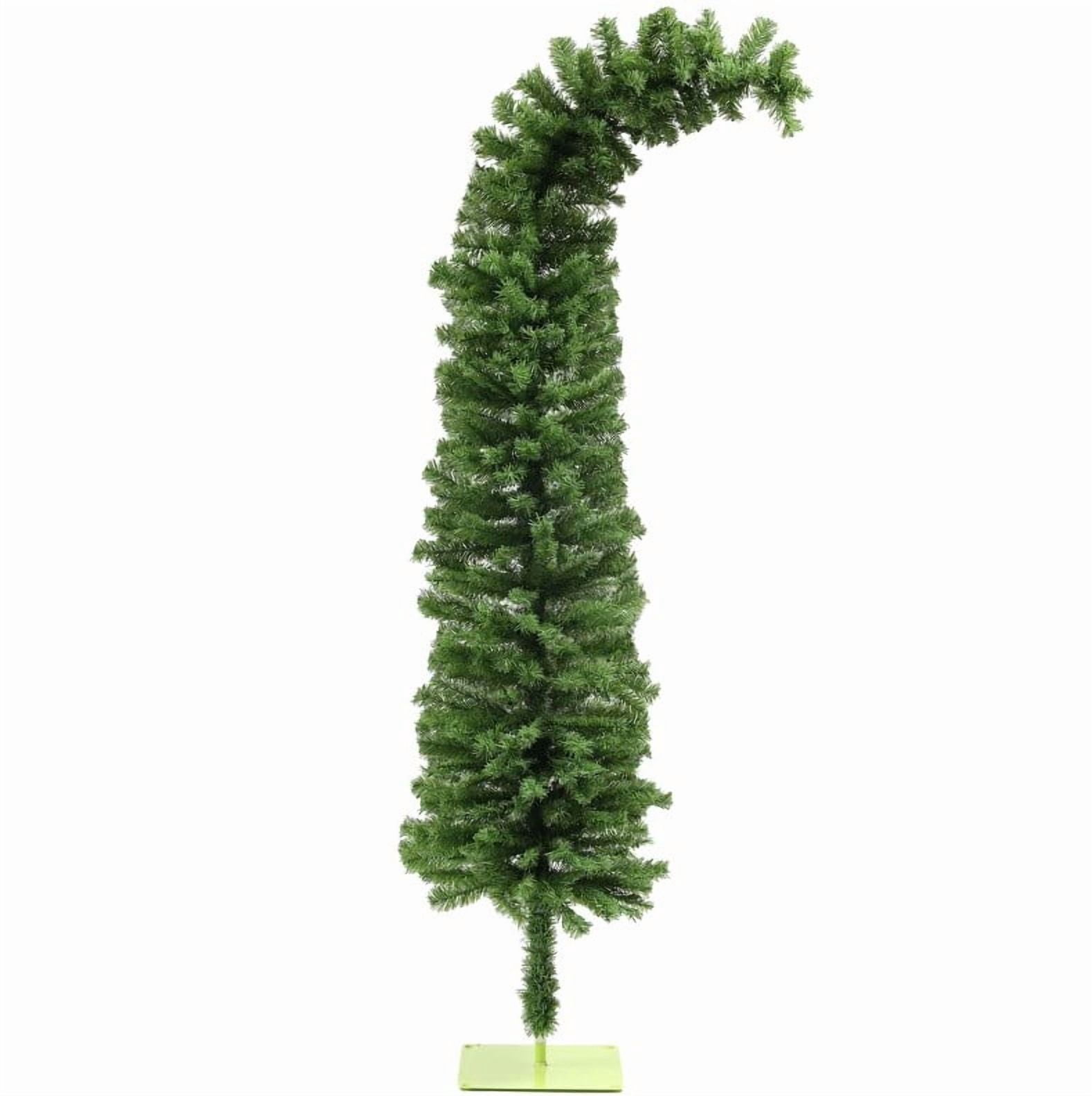 6ft Unlit Curled Top Pencil Christmas Tree 400 Tips Flame Retardant Small Space Holiday Decor