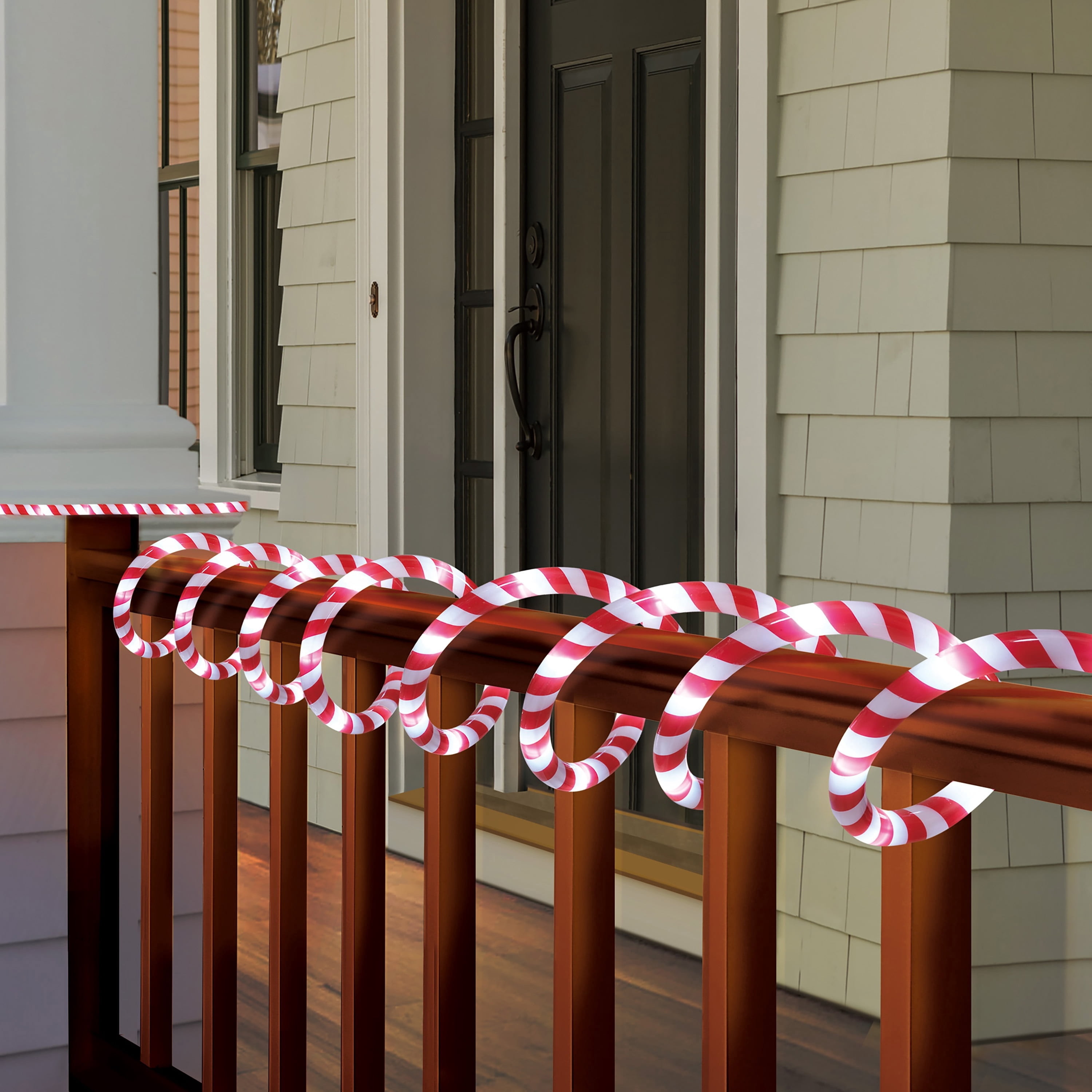 Indoor/Outdoor LED Christmas Candy Cane Rope Lights, Cool White, White Wire, 24', by Holiday Time