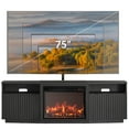 thumbnail image 7 of BELLEZE TV Stand with 23" Electric Fireplace Heater, 68" Entertainment Center for TV Up to 75", Media Console Table with Cable Management for Living Room, Bedroom - Ebony, 7 of 7