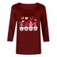 thumbnail image 5 of RKSTN Valentine's Day 3/4 Sleeve Tops for Women Oversized Crewneck Valentines Graphic Print Short Sleeve T Shirt Womens Casual Solid Round Neck Loose Comfy Three Quarter Sleeve Shirt Spring Clothes, 5 of 7