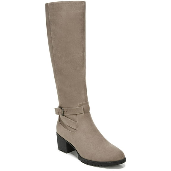 Dr. Scholl's Shoes Womens Like It Faux Suede Lug Sole Knee-High Boots