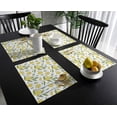 thumbnail image 3 of Placemats Set of 6 Washable,Yellow Lemons Natural Fruit Green Leaves Pattern Placemat for Dining Table Decorations, Heat-Proof Table Mats for Kitchen Dinner Banquet Summer Spring Watercolor, 3 of 6