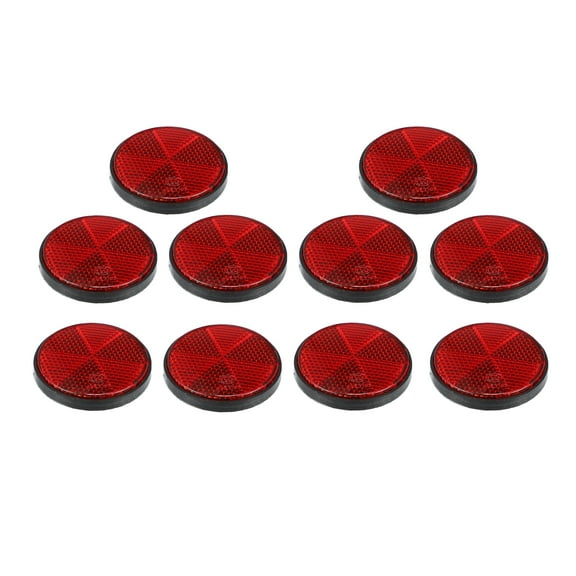 Unique Bargains 10pcs M6x1.0 Red Plastic Universal Screw Mount Reflective Warning Reflector for Motorcycle Bicycle