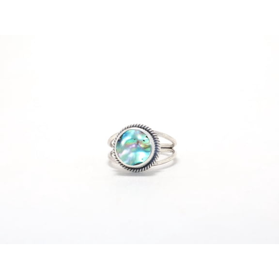 Heaven Crafts 925 Sterling Silver Designer Abalone Shell Ring Genuine Gemstone Silver Jewelry Ring For Women