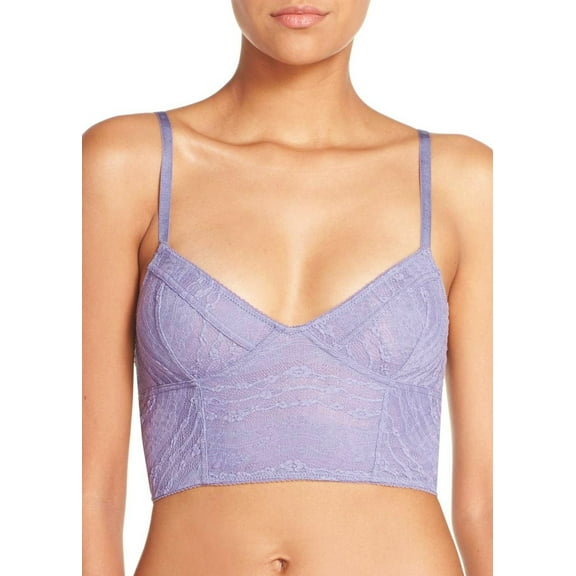 Free People Mineral Purple Lace Bralette Longline Day Bra Women's XS