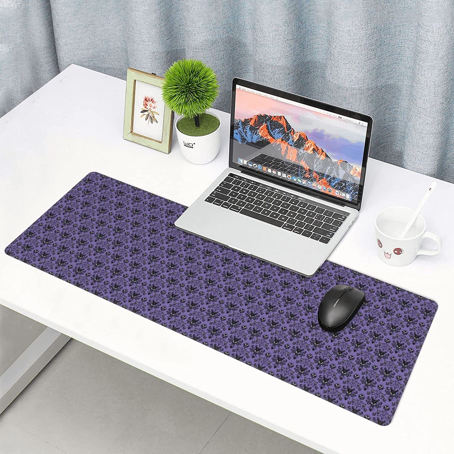 12x31.5in Oversized Mouse Pad Haunted Mansion Mouse Mat Non Slip Rubber Gaming Mouse Pad for Office Home Computers Laptop Gaming