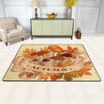 thumbnail image 2 of SKYSONIC 36x24in Vintage Autumn Mushrooms Area Rug, Yellow Maple Leaf Non-Slip Floor Carpet for Indoor Living Dining Room Bedroom, 2 of 7