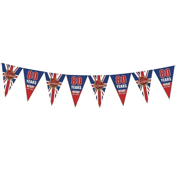 Binwennn [veday Flag For The 80th Anniversary Of VE Day In Europe] A Must Have For The Celebration The Retro Style Highlights The And Makes Your Commemoration More Ceremonial! Baseball Pennant Flags