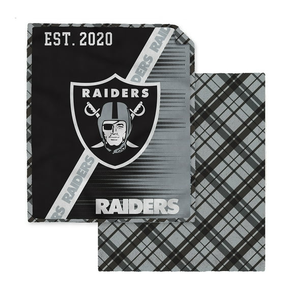 Pegasus Las Vegas Raiders 60" x 80" Digital Dash Two-Sided Checkered Ultra Cozy Sherpa Blanket