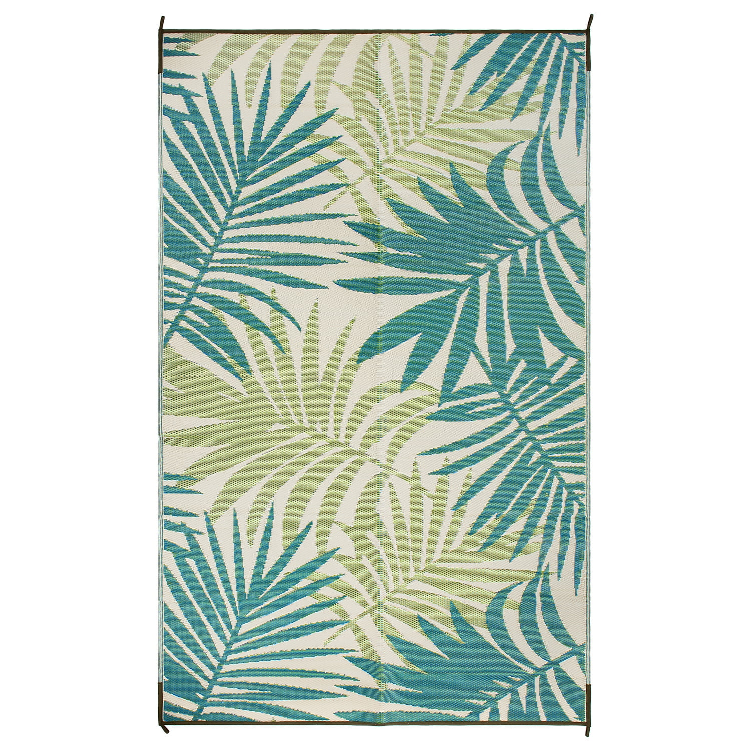 World Rug Gallery Floral Modern Reversible Plastic Indoor and Outdoor Picnic Mat, Camping Rug, RV Rug - GREEN - 9'x18'
