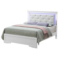 Passion Furniture Verona Silver Champagne Queen Panel Beds