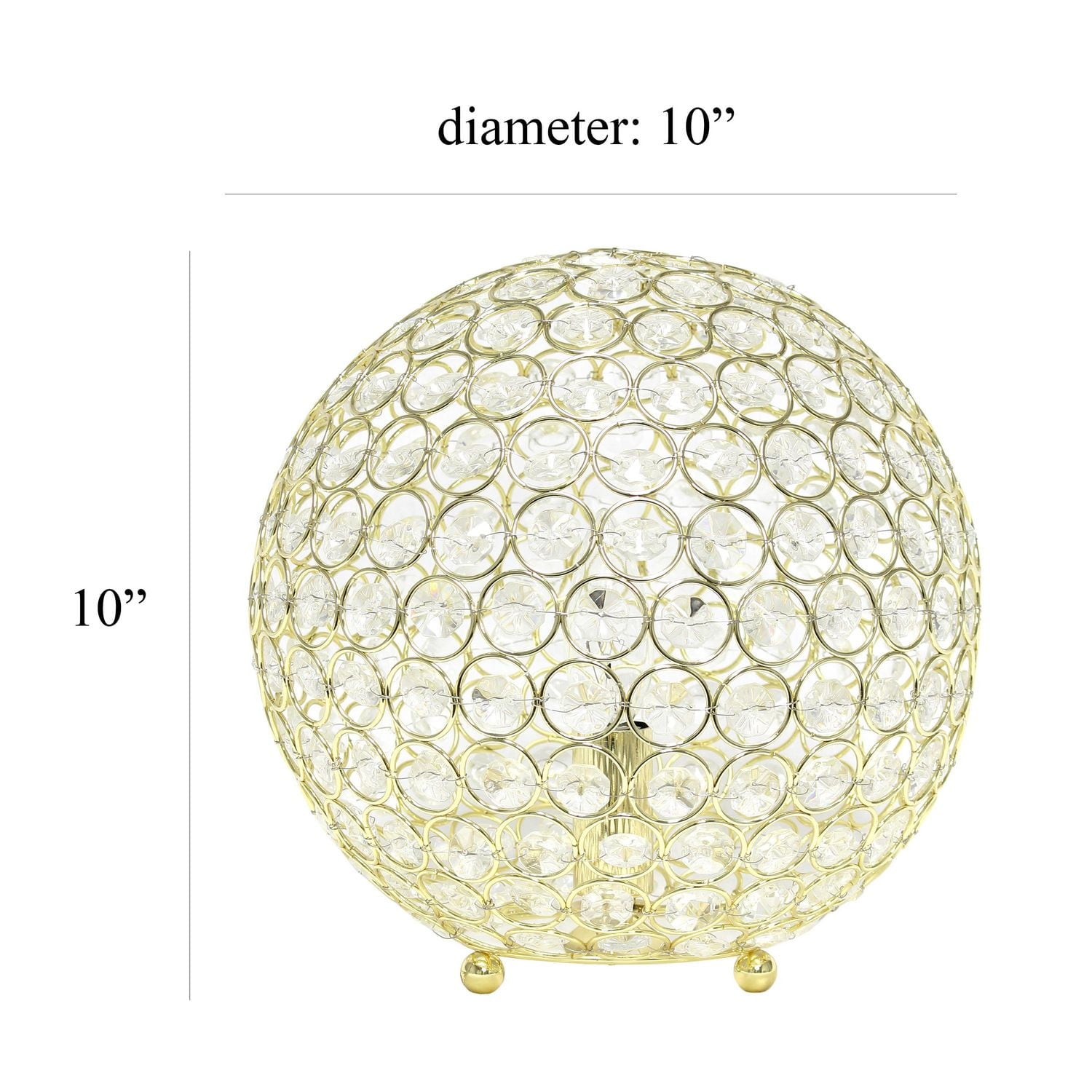 Elegant Designs Elipse 10 Inch Crystal Ball Sequin Table Lamp